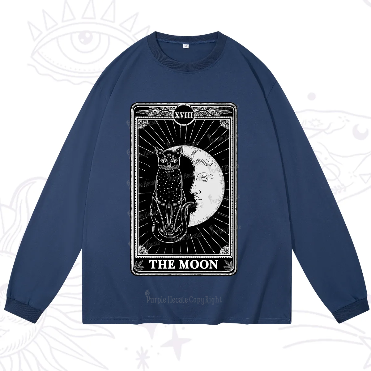 Purplehecate The Moon Tarot Card Long Sleeve T-Shirt