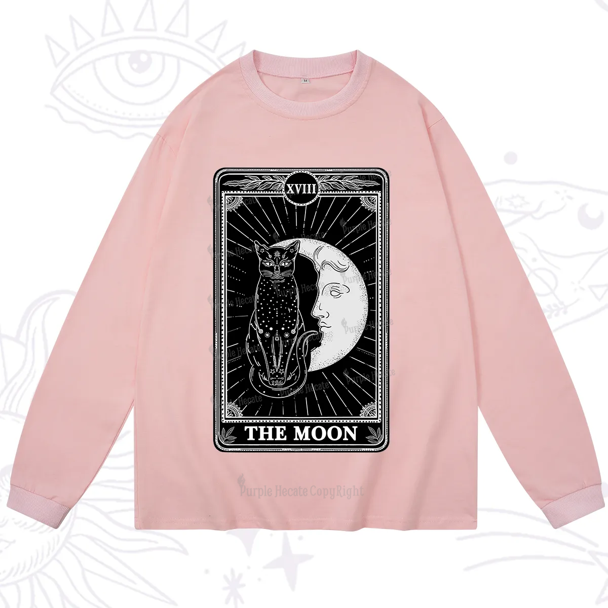 Purplehecate The Moon Tarot Card Long Sleeve T-Shirt