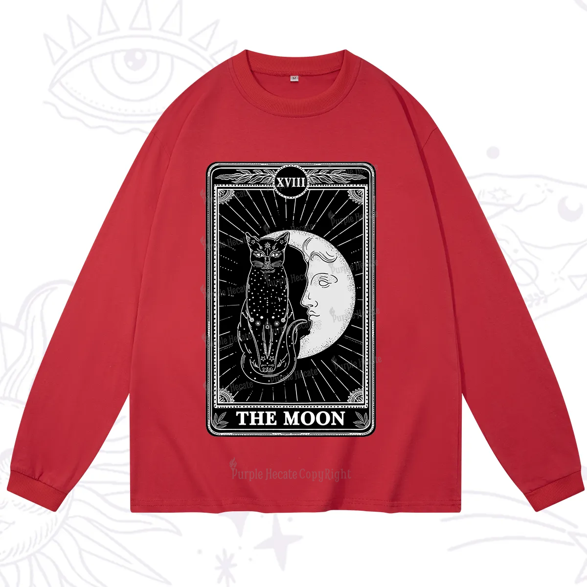 Purplehecate The Moon Tarot Card Long Sleeve T-Shirt