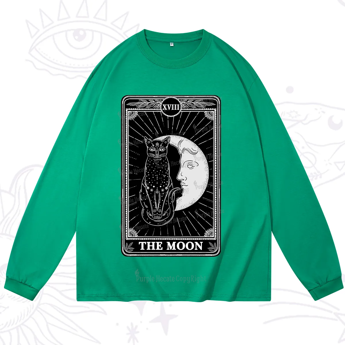 Purplehecate The Moon Tarot Card Long Sleeve T-Shirt