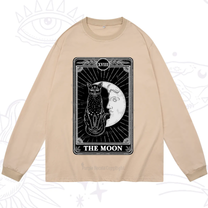 Purplehecate The Moon Tarot Card Long Sleeve T-Shirt