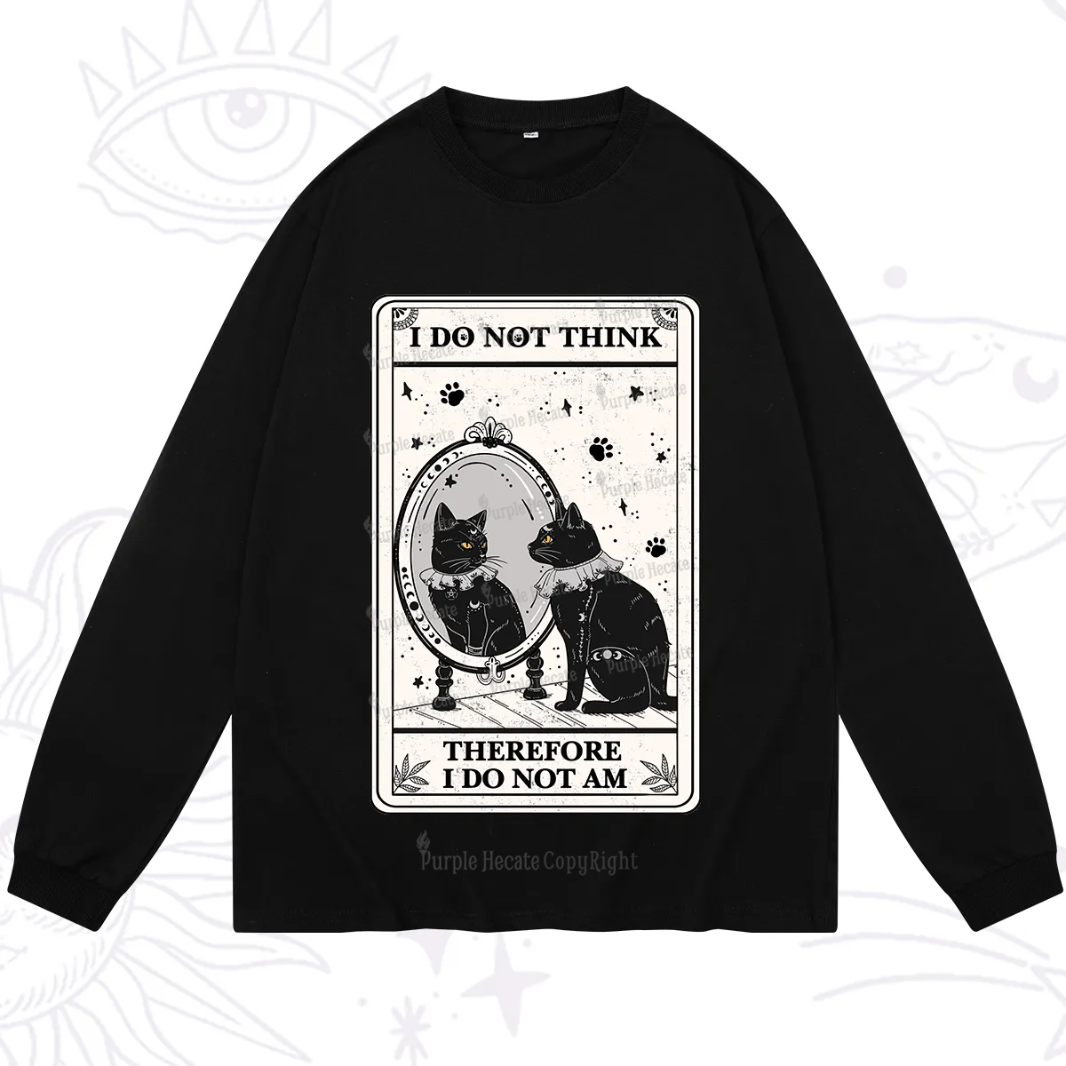 Purplehecate The I Do Not Think Therefore I Do Not Am Oracle Card Long Sleeve T-Shirt
