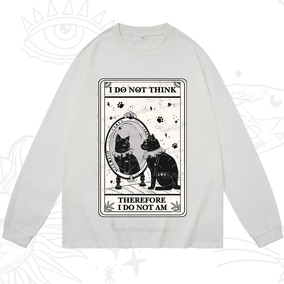 Purplehecate The I Do Not Think Therefore I Do Not Am Oracle Card Long Sleeve T-Shirt