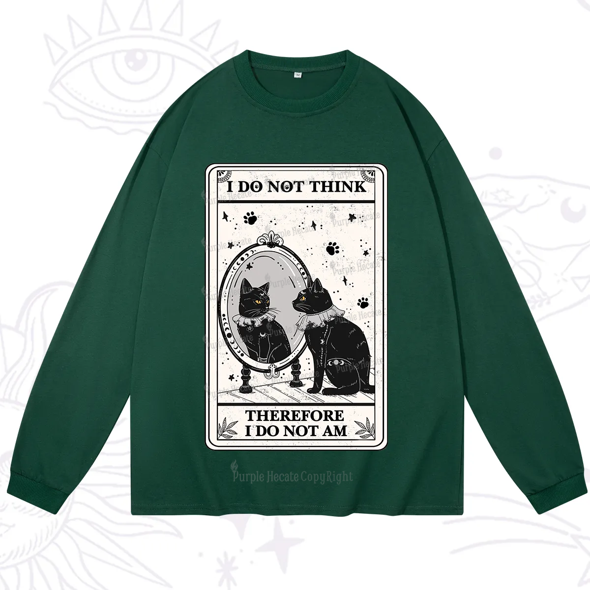 Purplehecate The I Do Not Think Therefore I Do Not Am Oracle Card Long Sleeve T-Shirt