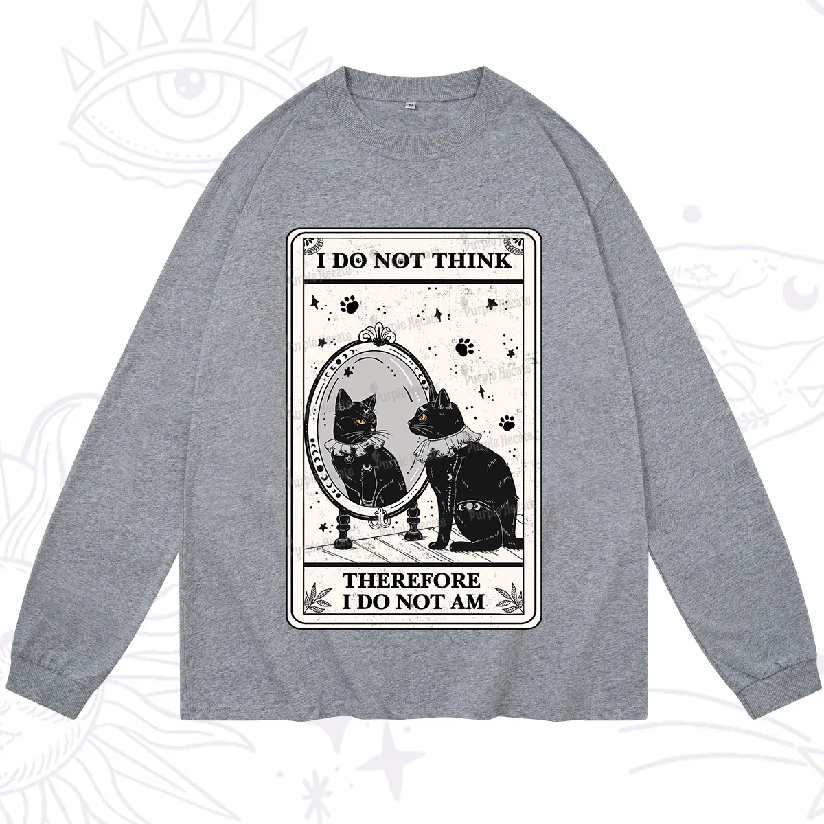Purplehecate The I Do Not Think Therefore I Do Not Am Oracle Card Long Sleeve T-Shirt
