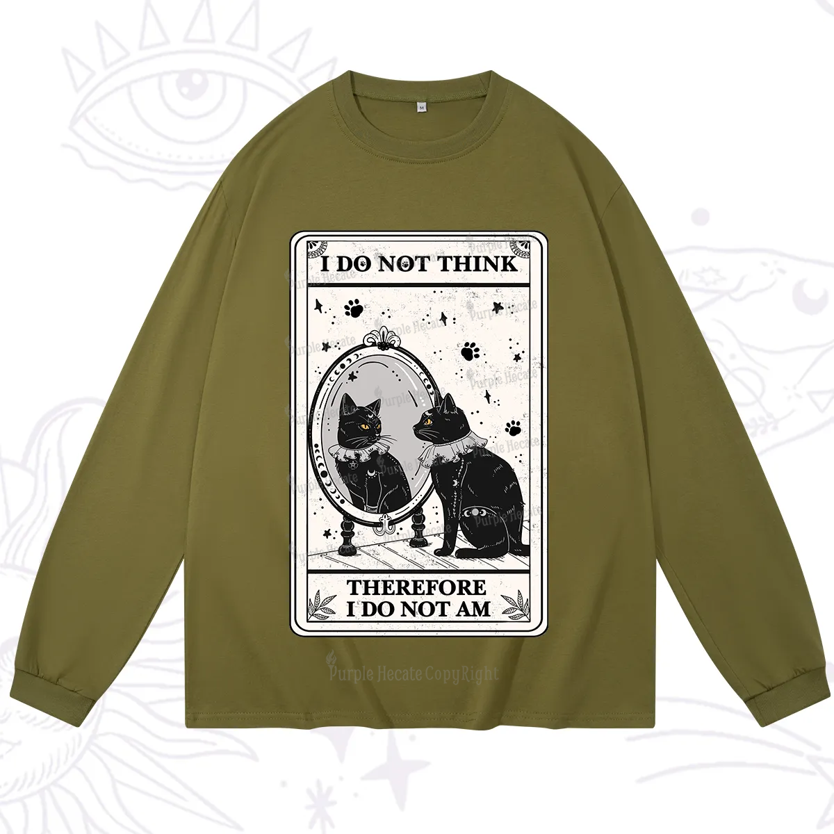 Purplehecate The I Do Not Think Therefore I Do Not Am Oracle Card Long Sleeve T-Shirt