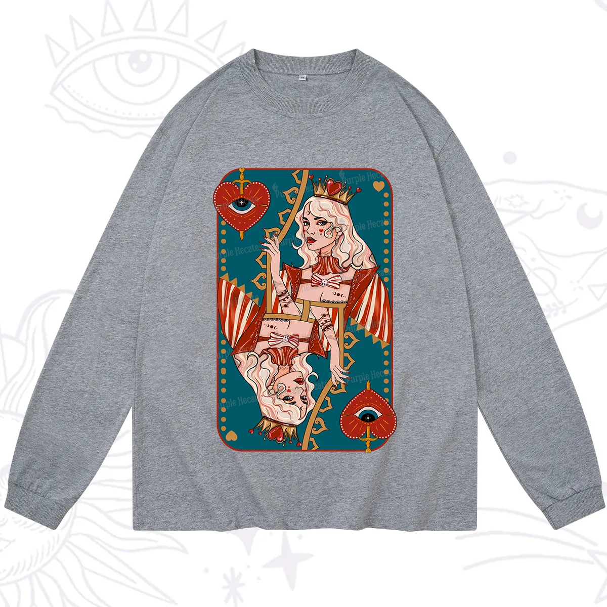 Purplehecate Mystic Queen of Hearts Long Sleeve T-Shirt