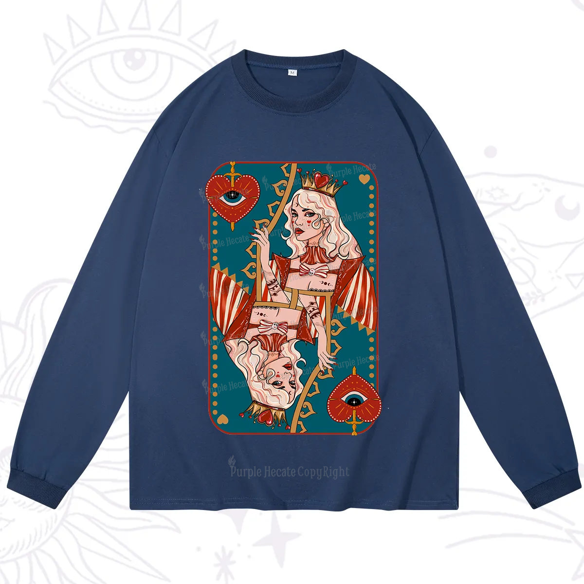 Purplehecate Mystic Queen of Hearts Long Sleeve T-Shirt