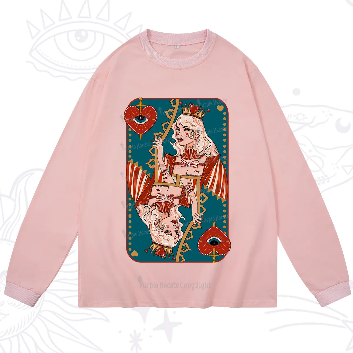 Purplehecate Mystic Queen of Hearts Long Sleeve T-Shirt