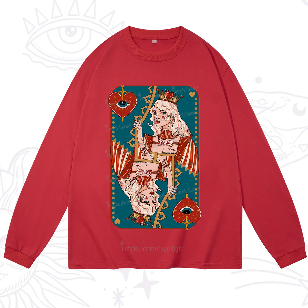 Purplehecate Mystic Queen of Hearts Long Sleeve T-Shirt