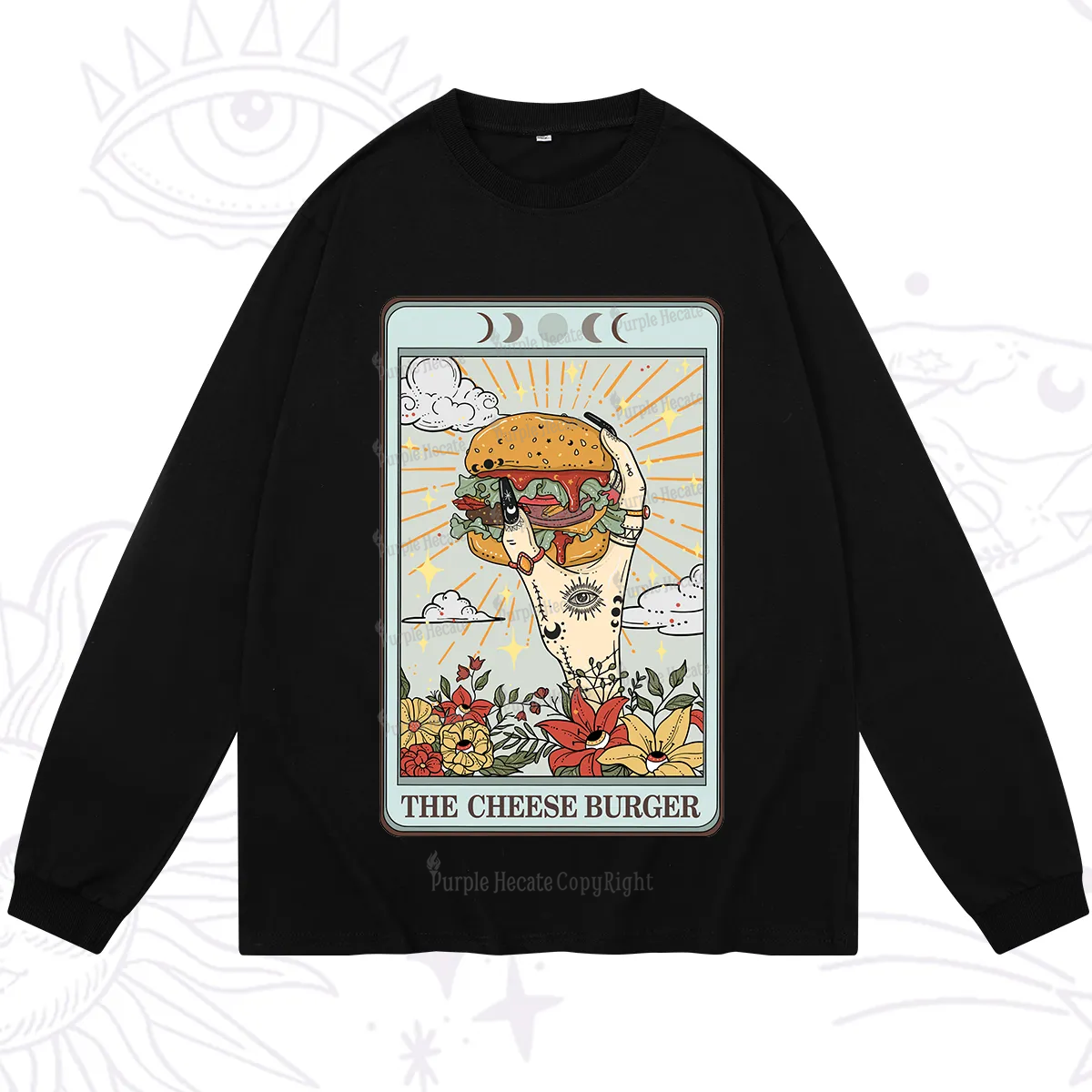 Purplehecate The Cheese Burger Tarot Long Sleeve T-Shirt