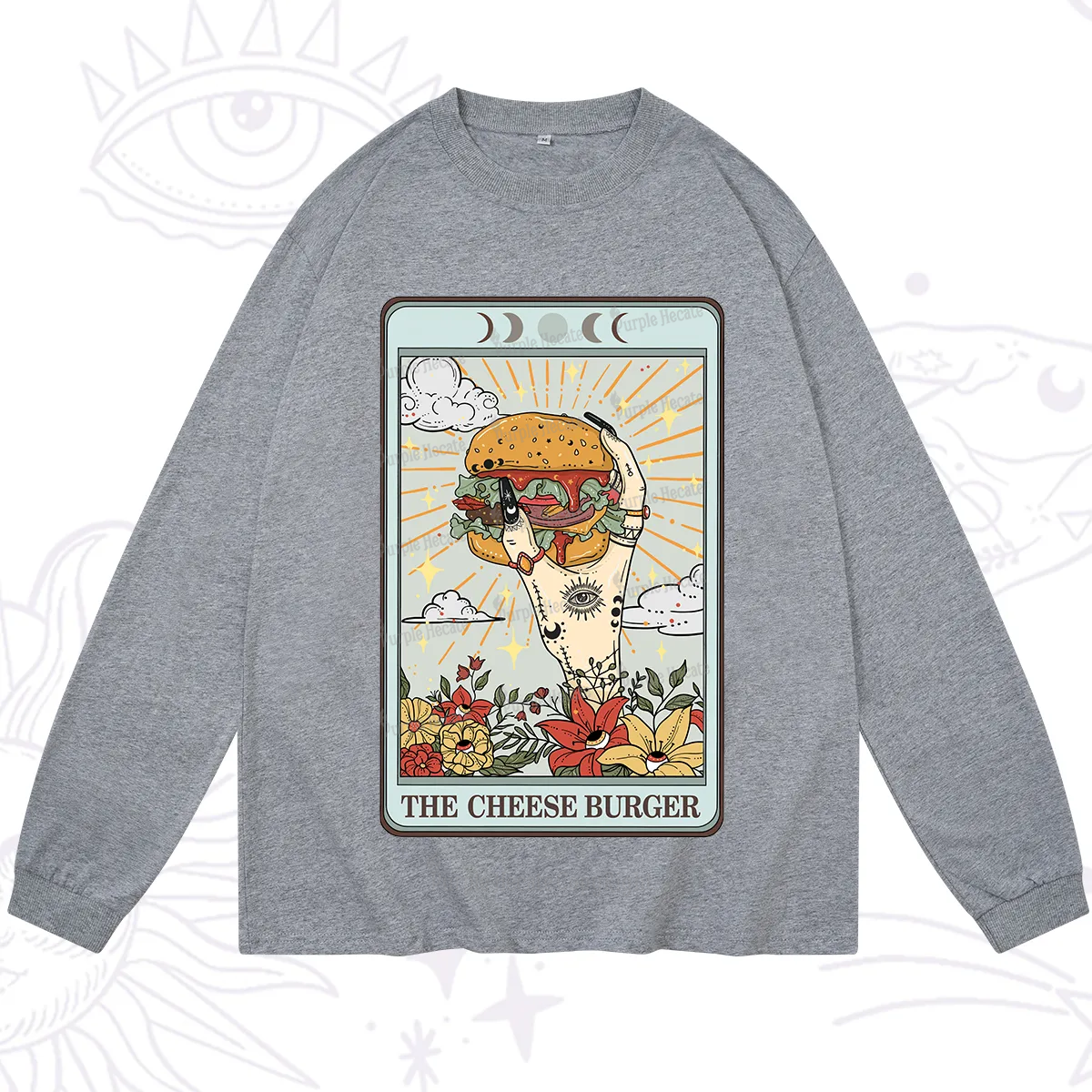 Purplehecate The Cheese Burger Tarot Long Sleeve T-Shirt