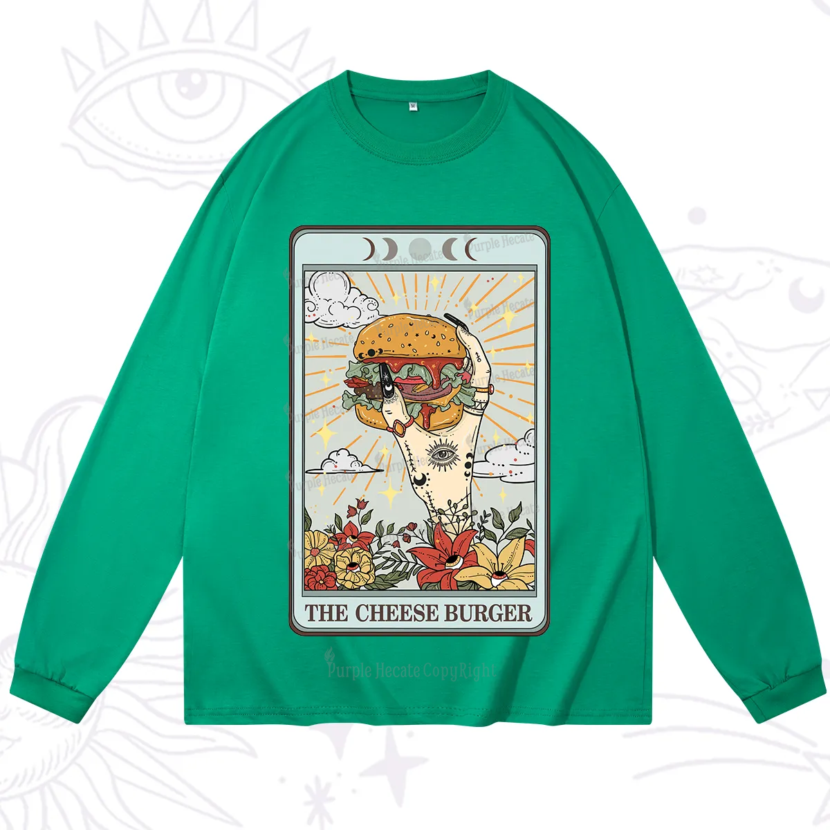 Purplehecate The Cheese Burger Tarot Long Sleeve T-Shirt