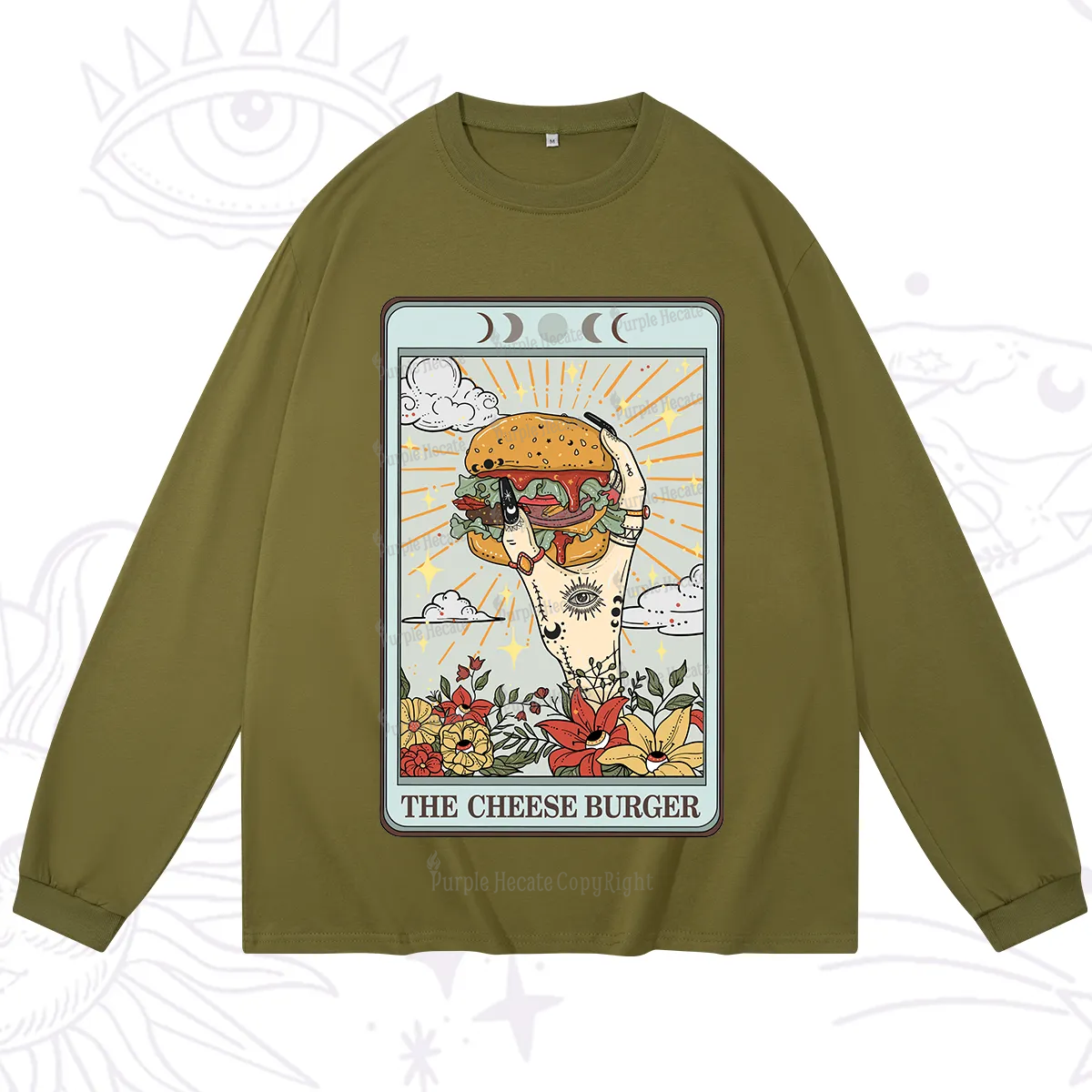 Purplehecate The Cheese Burger Tarot Long Sleeve T-Shirt