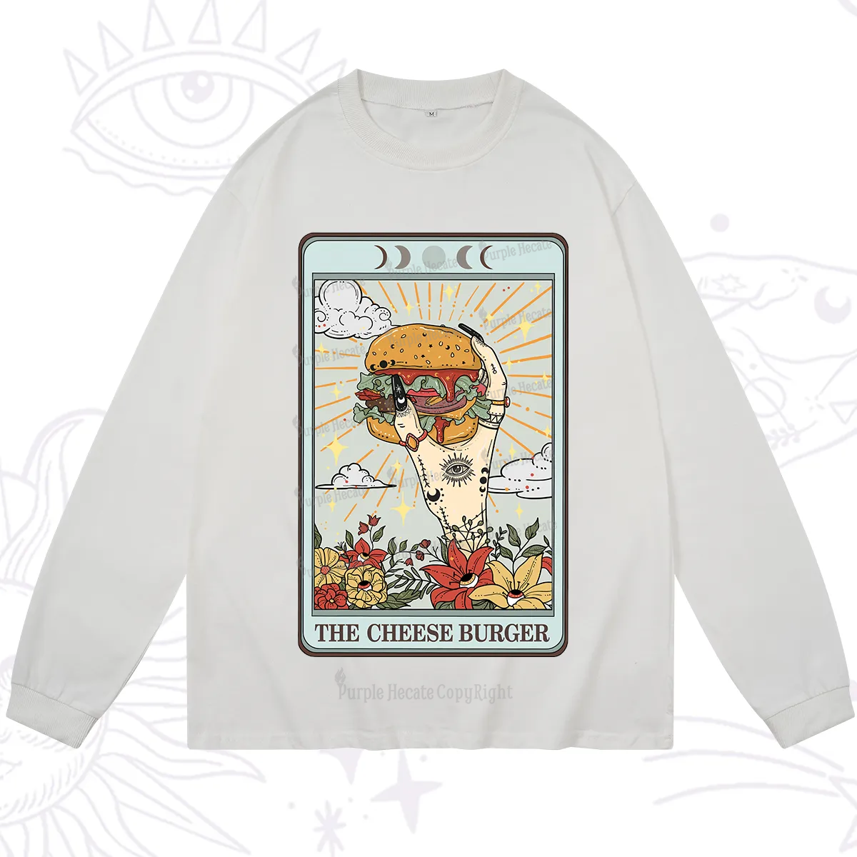 Purplehecate The Cheese Burger Tarot Long Sleeve T-Shirt