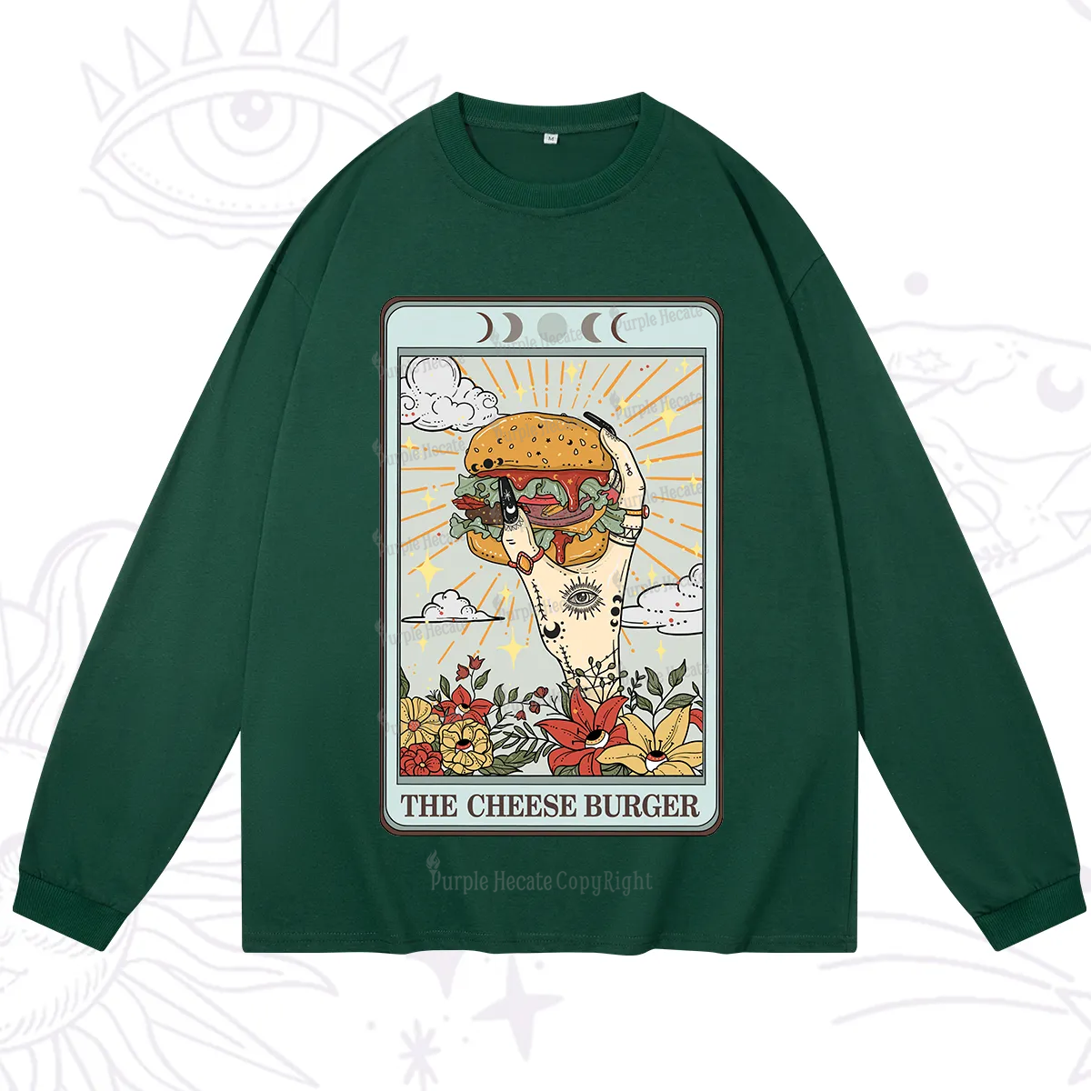 Purplehecate The Cheese Burger Tarot Long Sleeve T-Shirt