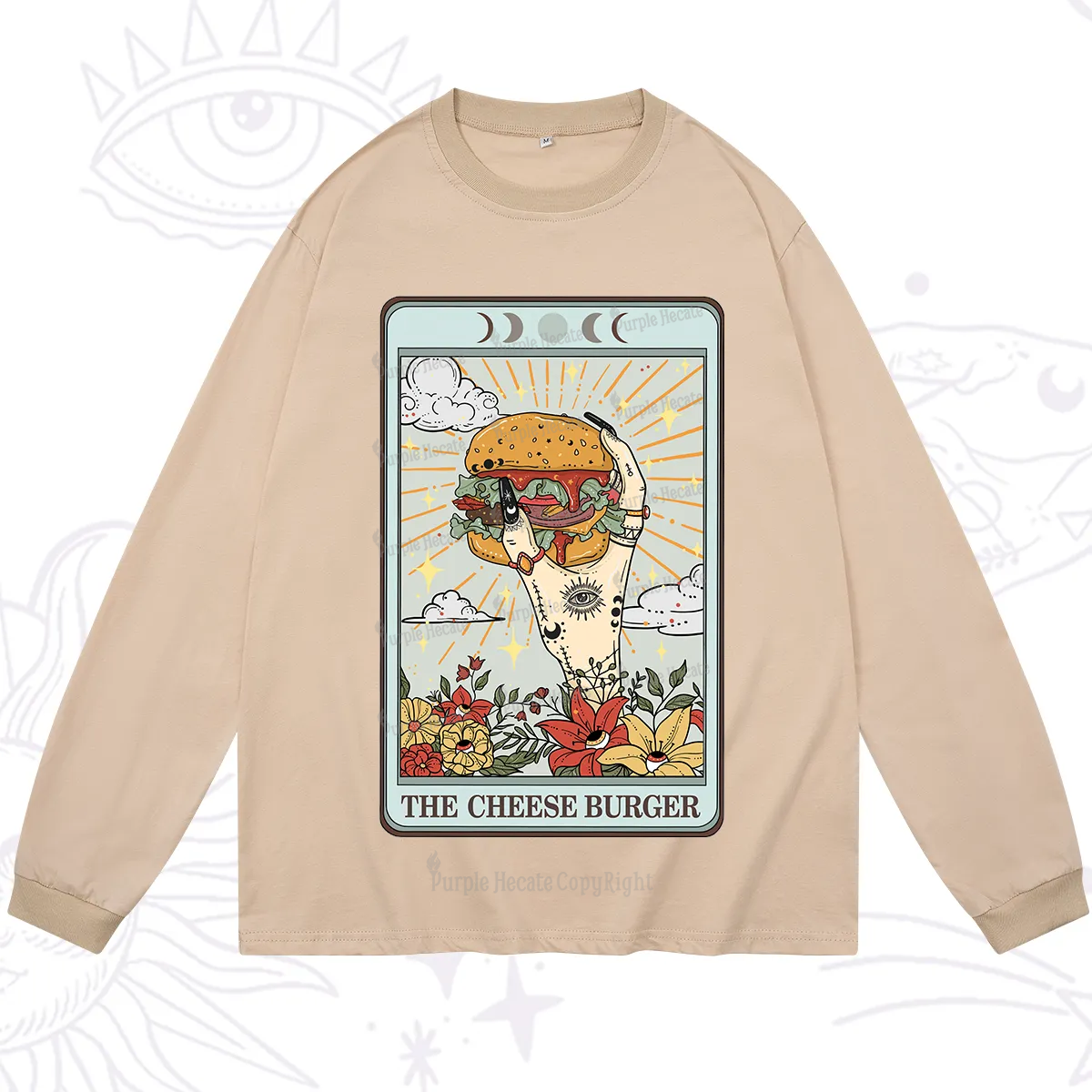 Purplehecate The Cheese Burger Tarot Long Sleeve T-Shirt