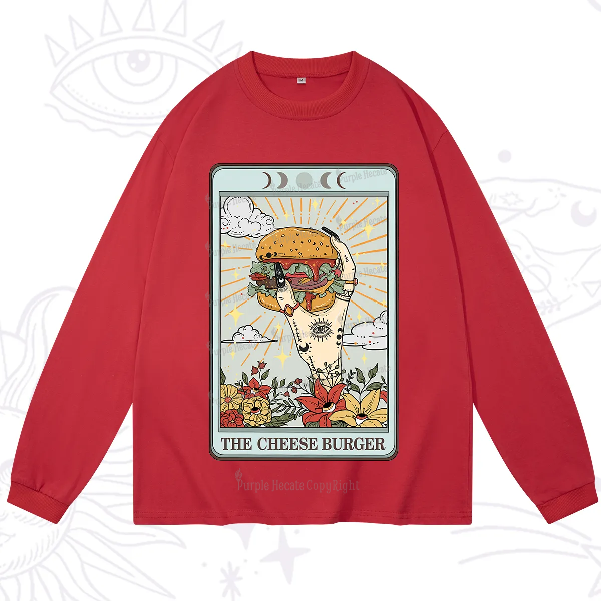 Purplehecate The Cheese Burger Tarot Long Sleeve T-Shirt