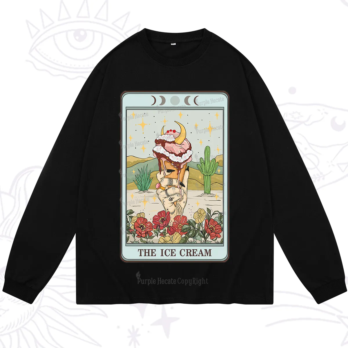 Purplehecate The Ice Cream Tarot Long Sleeve T-Shirt