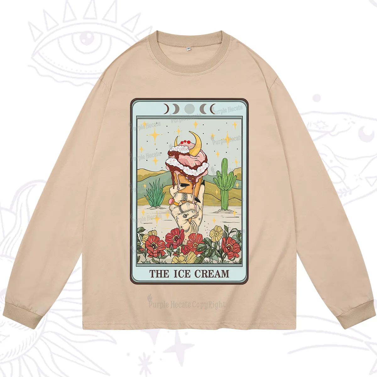 Purplehecate The Ice Cream Tarot Long Sleeve T-Shirt