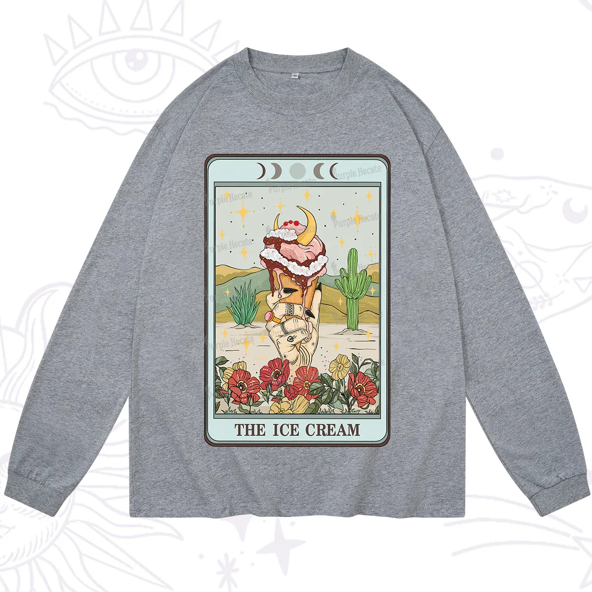 Purplehecate The Ice Cream Tarot Long Sleeve T-Shirt