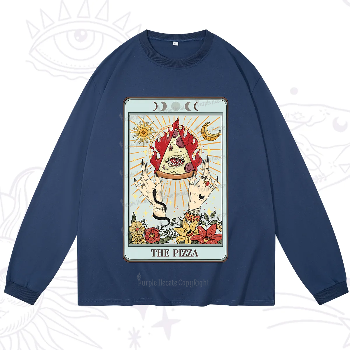 Purplehecate The Pizze Food Tarot Card Long Sleeve T-Shirt