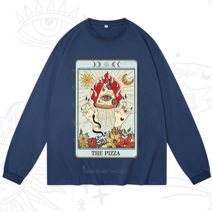 Purplehecate The Pizze Food Tarot Card Long Sleeve T-Shirt