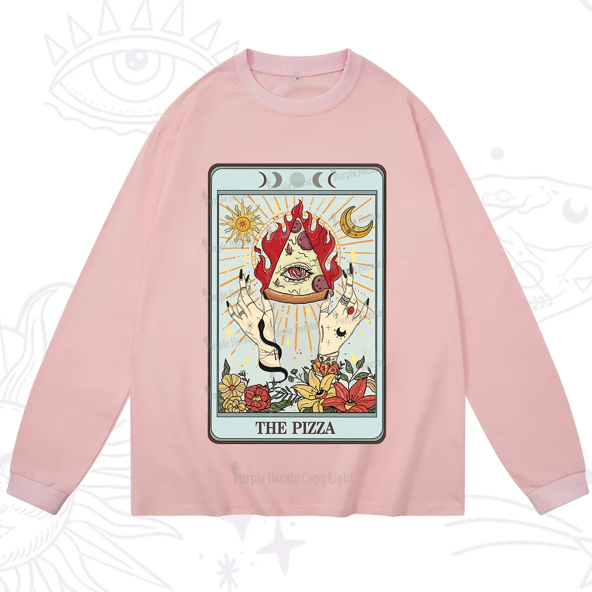 Purplehecate The Pizze Food Tarot Card Long Sleeve T-Shirt