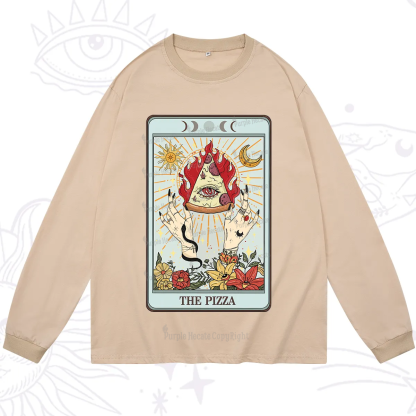 Purplehecate The Pizze Food Tarot Card Long Sleeve T-Shirt