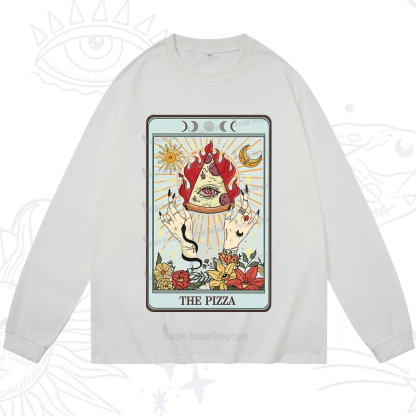 Purplehecate The Pizze Food Tarot Card Long Sleeve T-Shirt