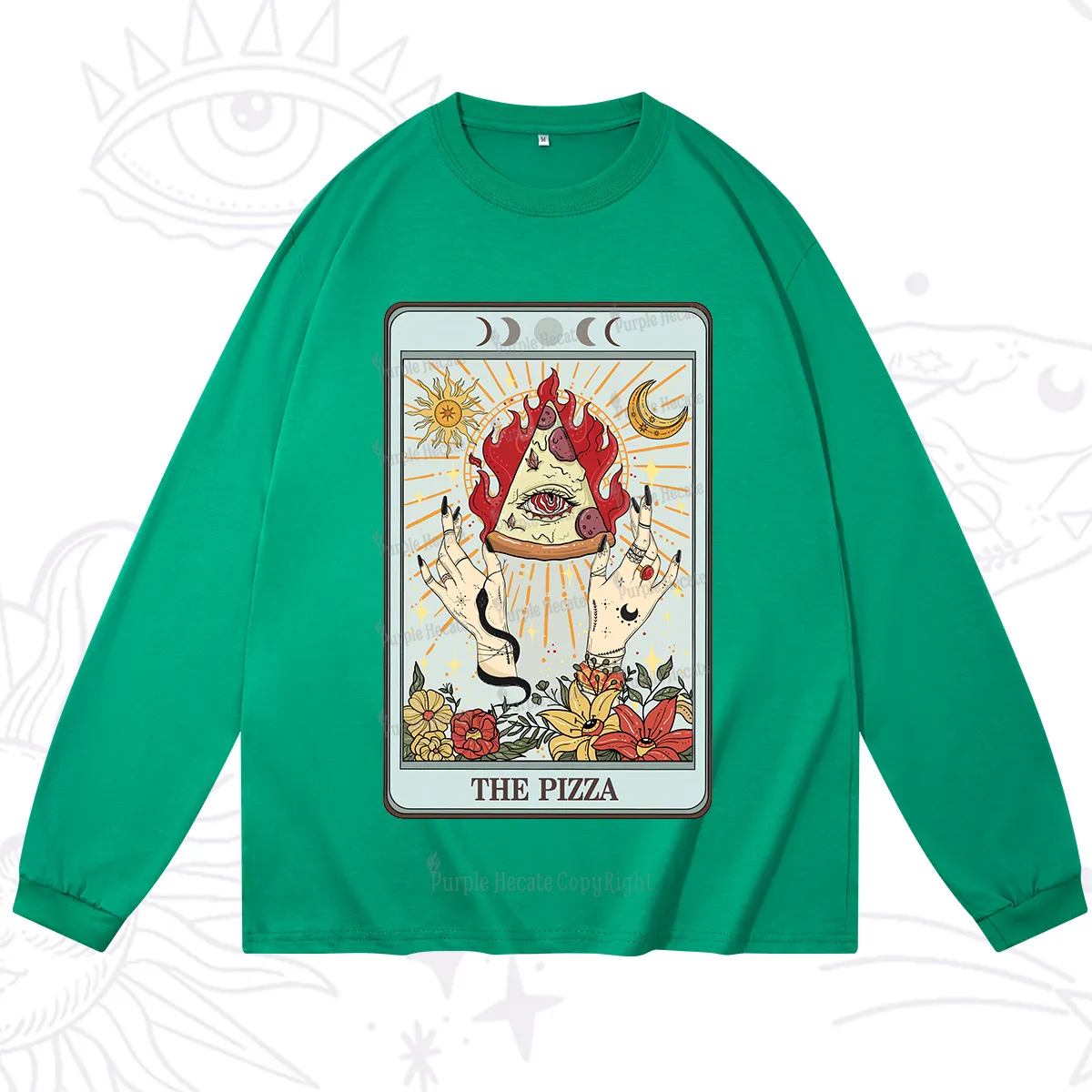 Purplehecate The Pizze Food Tarot Card Long Sleeve T-Shirt