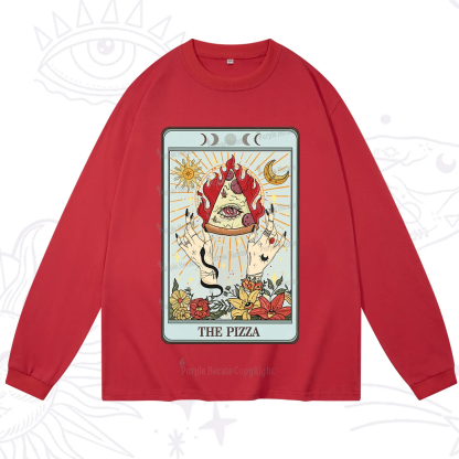 Purplehecate The Pizze Food Tarot Card Long Sleeve T-Shirt