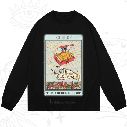 Purplehecate The Chicken Nugget Tarot Card Long Sleeve T-Shirt