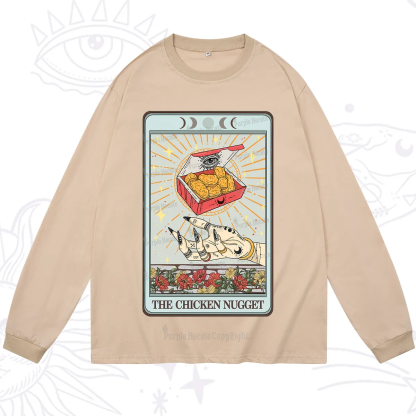 Purplehecate The Chicken Nugget Tarot Card Long Sleeve T-Shirt