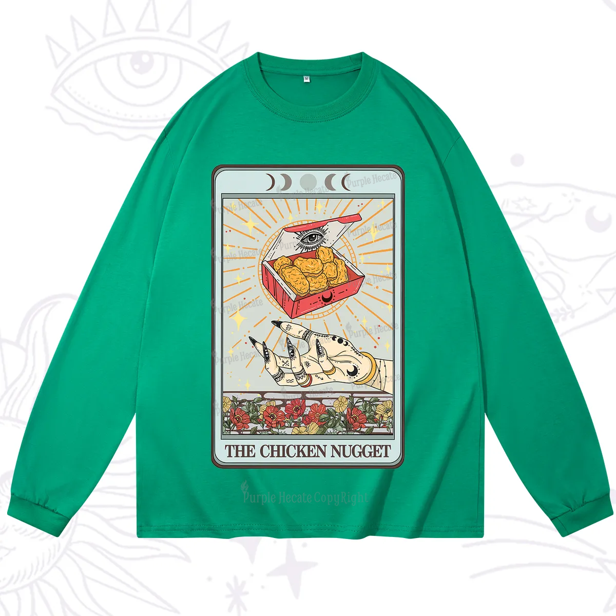 Purplehecate The Chicken Nugget Tarot Card Long Sleeve T-Shirt