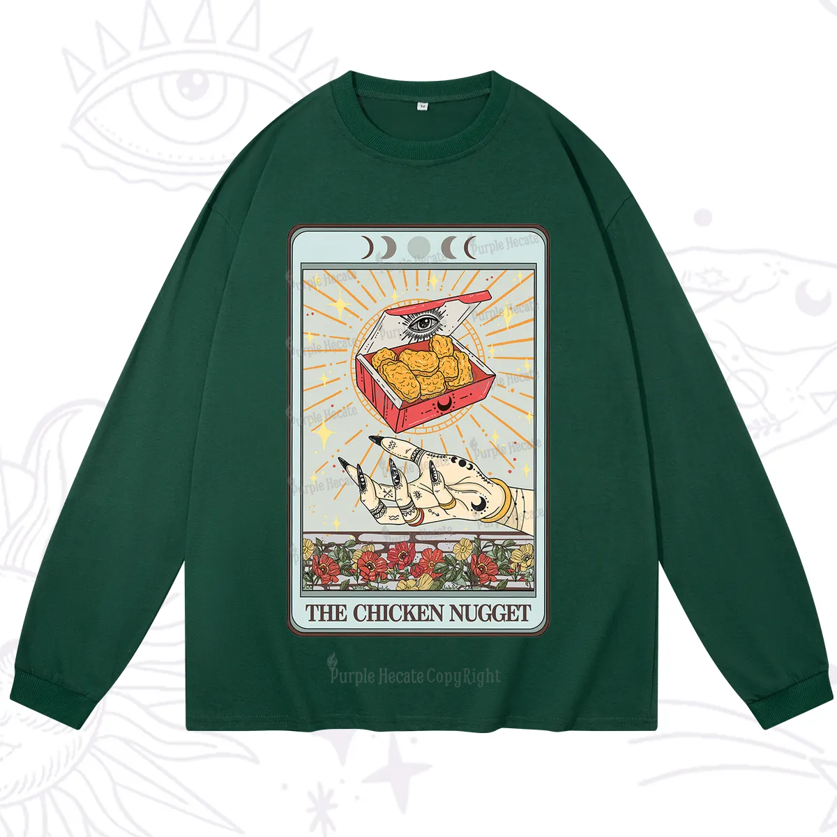 Purplehecate The Chicken Nugget Tarot Card Long Sleeve T-Shirt