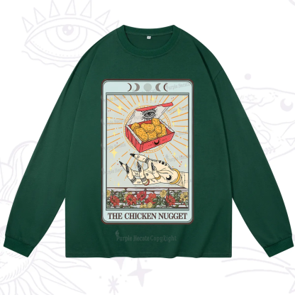 Purplehecate The Chicken Nugget Tarot Card Long Sleeve T-Shirt