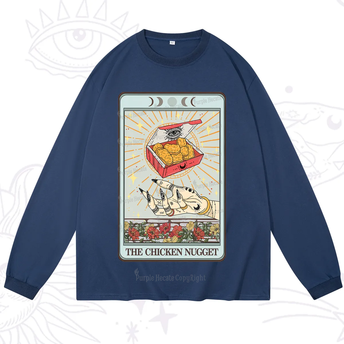 Purplehecate The Chicken Nugget Tarot Card Long Sleeve T-Shirt