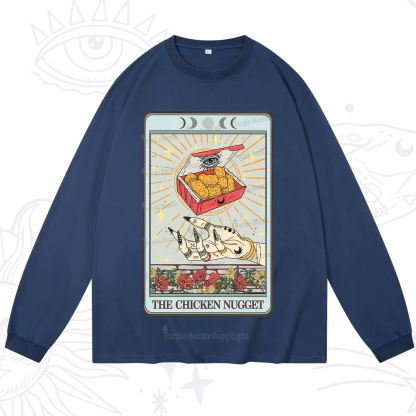 Purplehecate The Chicken Nugget Tarot Card Long Sleeve T-Shirt