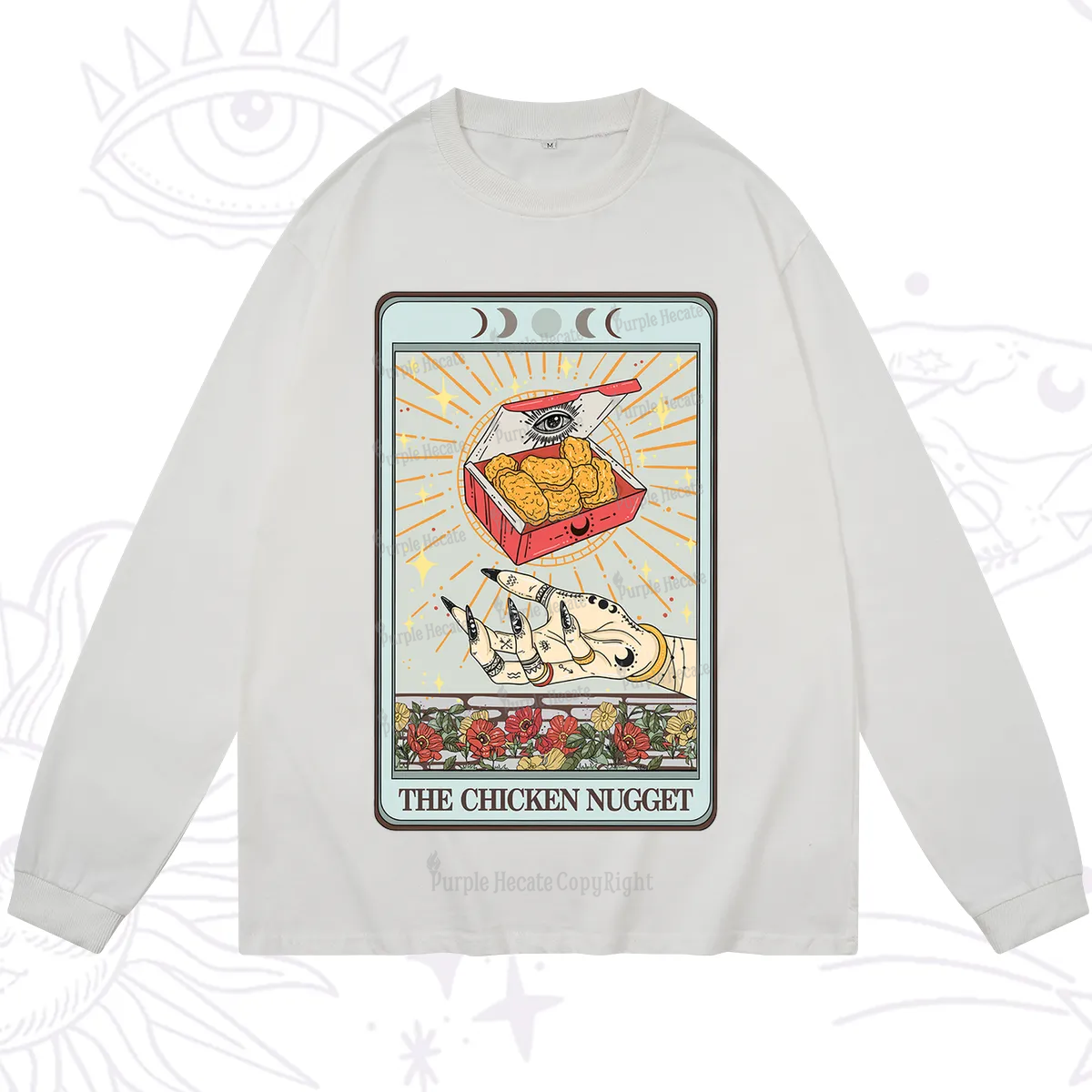 Purplehecate The Chicken Nugget Tarot Card Long Sleeve T-Shirt