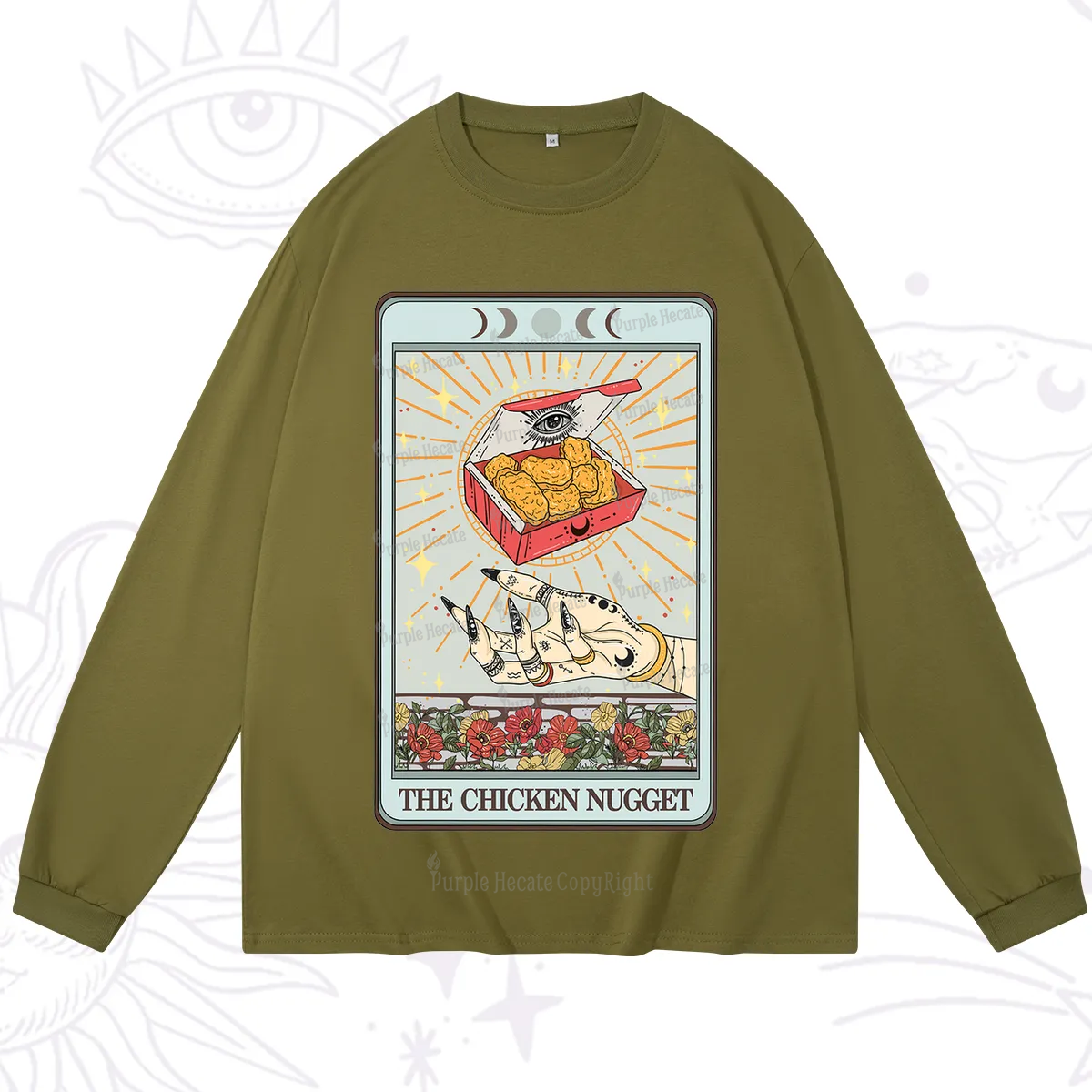 Purplehecate The Chicken Nugget Tarot Card Long Sleeve T-Shirt