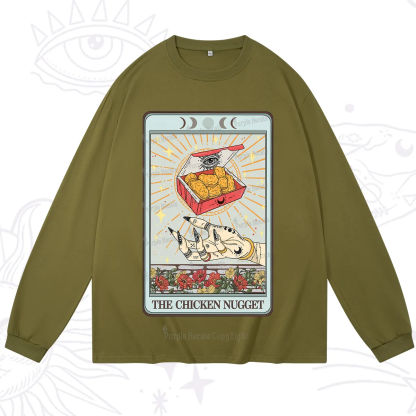 Purplehecate The Chicken Nugget Tarot Card Long Sleeve T-Shirt
