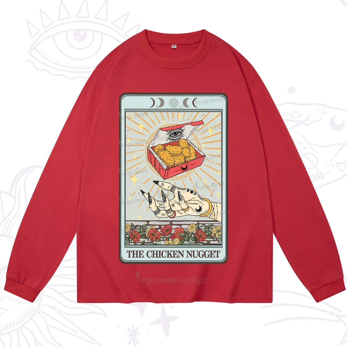 Purplehecate The Chicken Nugget Tarot Card Long Sleeve T-Shirt