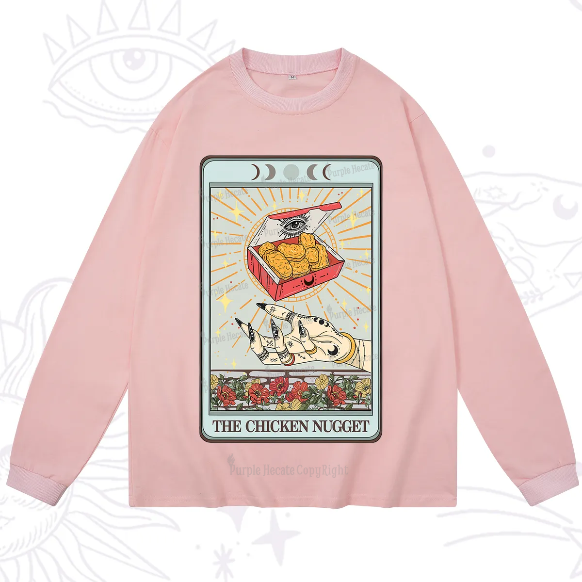 Purplehecate The Chicken Nugget Tarot Card Long Sleeve T-Shirt