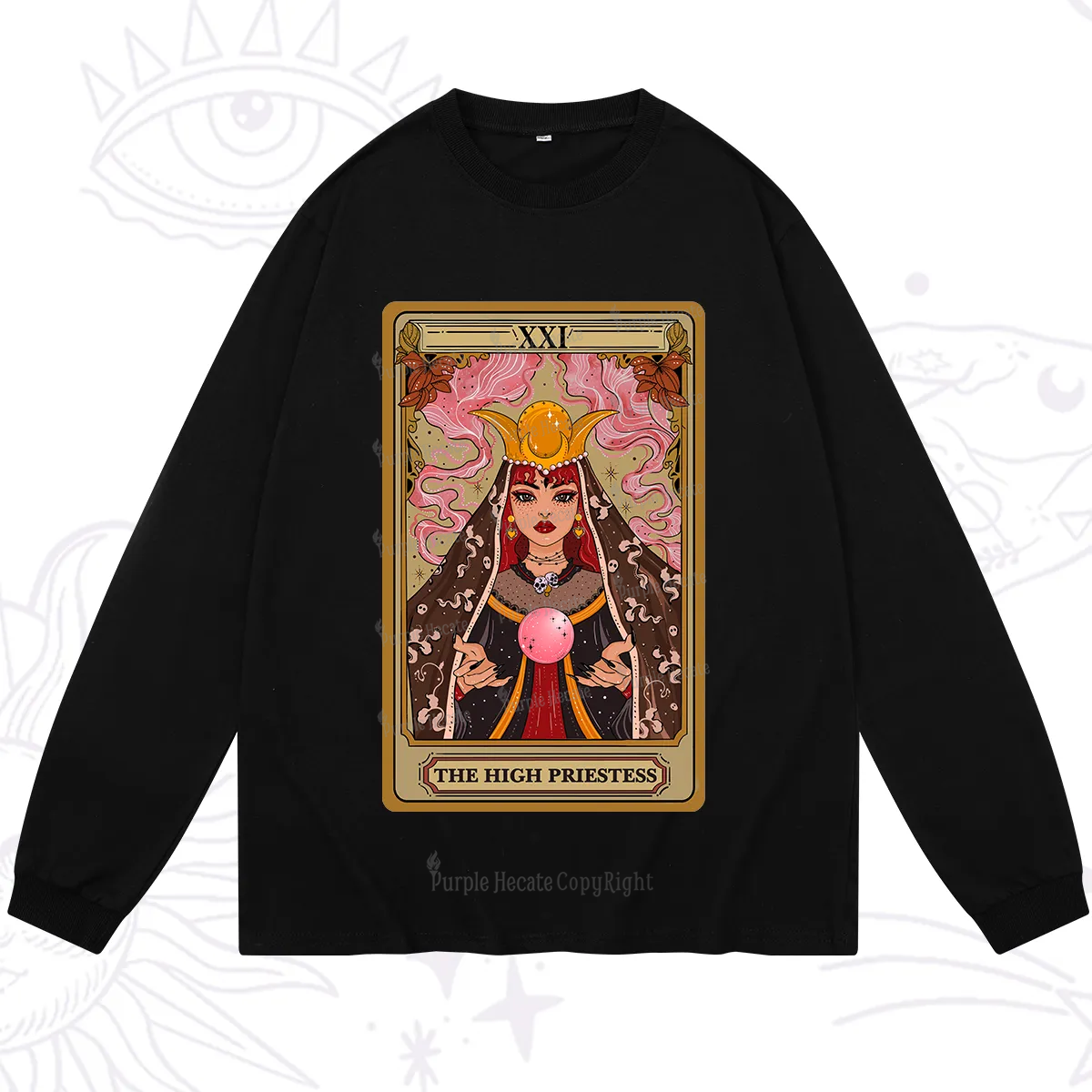 Purplehecate The High Priestess Prophecy Tarot Long Sleeve T-Shirt