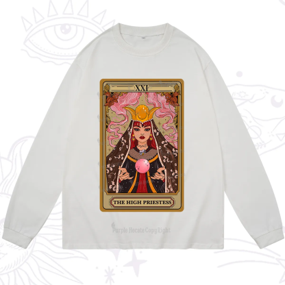 Purplehecate The High Priestess Prophecy Tarot Long Sleeve T-Shirt