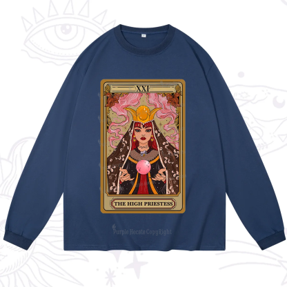 Purplehecate The High Priestess Prophecy Tarot Long Sleeve T-Shirt