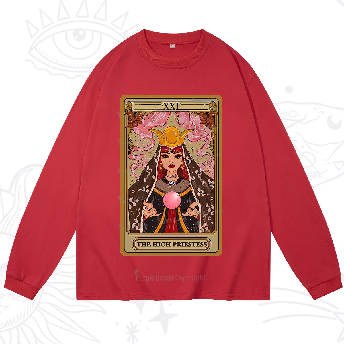 Purplehecate The High Priestess Prophecy Tarot Long Sleeve T-Shirt