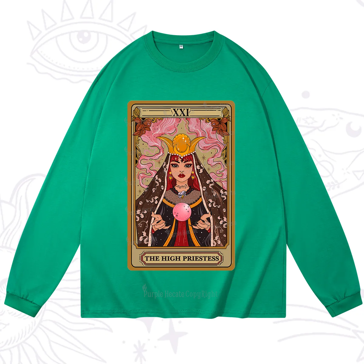 Purplehecate The High Priestess Prophecy Tarot Long Sleeve T-Shirt