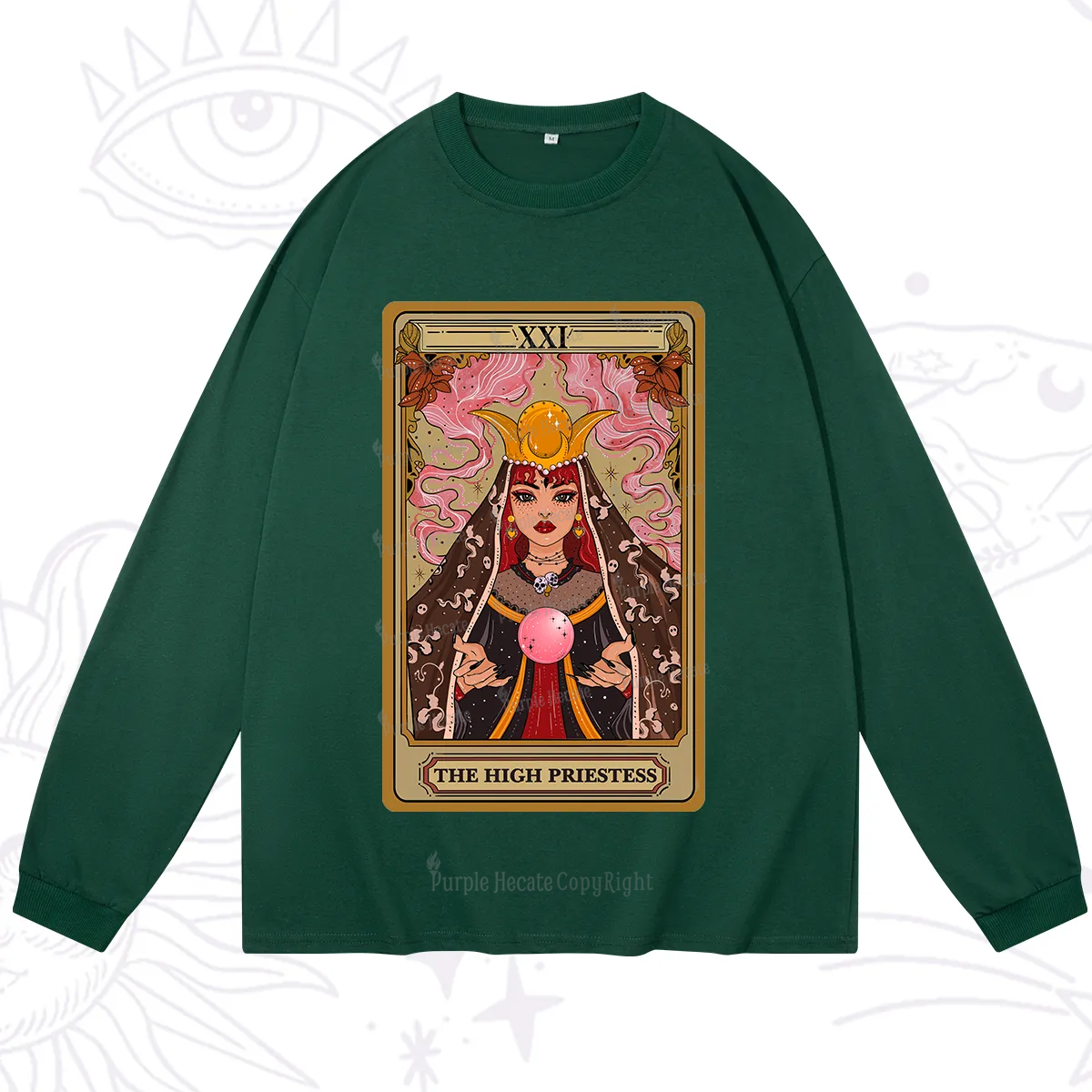 Purplehecate The High Priestess Prophecy Tarot Long Sleeve T-Shirt